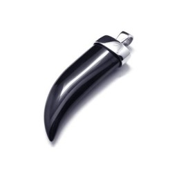 Herenketting Met Hanger Van Puur Titanium En Onyx