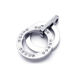 Heren Zilveren Hanger Ketting Met Ringen Van Puur Titanium (Nieuw)