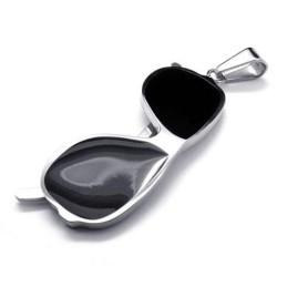 Zwarte Zonnebril Model Puur Titanium Ketting Hanger
