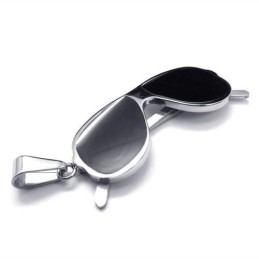 Zwarte Zonnebril Model Puur Titanium Ketting Hanger