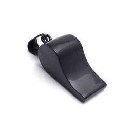 Heren Zwarte Fluithanger Van Puur Titanium (Nieuw)