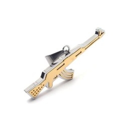 Heren Gouden Ak47 Geweer Hanger Ketting Van Puur Titanium