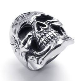 Fijn Bewerkte, Delicate Kleuren, Uitstekende Kwaliteit Titanium Leren Ring