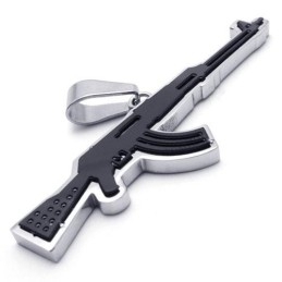 Heren Gouden Ak47 Geweer Hanger Ketting Van Puur Titanium