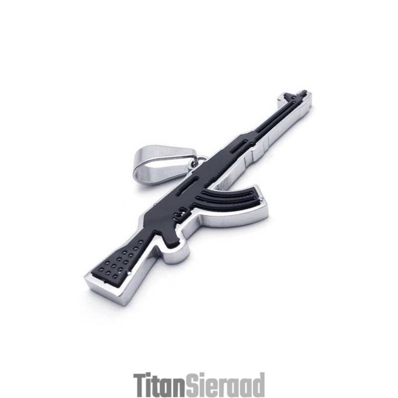 Heren Gouden Ak47 Geweer Hanger Ketting Van Puur Titanium Heren Gouden Ak47 Geweer Hanger Ketting Van Puur Titanium