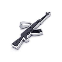 Heren Gouden Ak47 Geweer Hanger Ketting Van Puur Titanium