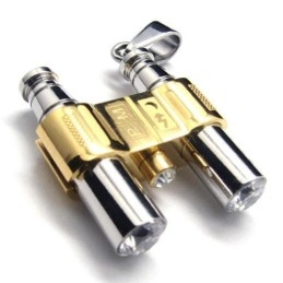 Gouden Zilveren Puur Titanium Binocles Hanger Ketting