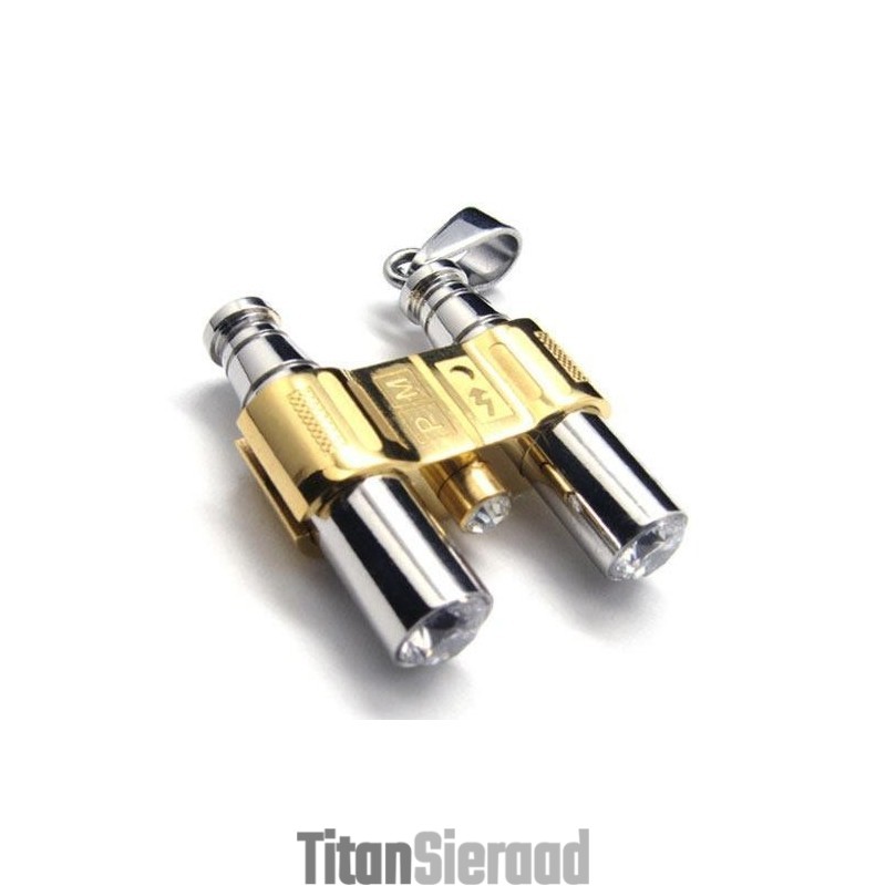 Gouden Zilveren Puur Titanium Binocles Hanger Ketting