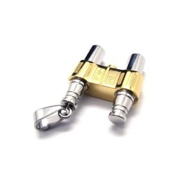 Gouden Zilveren Puur Titanium Binocles Hanger Ketting