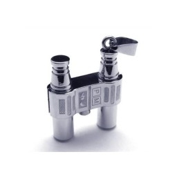 Zilveren Telescoop Hanger Ketting Voor Heren Van Zuiver Titanium