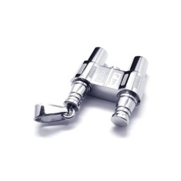 Zilveren Telescoop Hanger Ketting Voor Heren Van Zuiver Titanium
