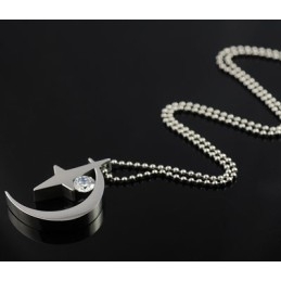 Maan En Ster Met Zirkoon Titanium Kettinghanger
