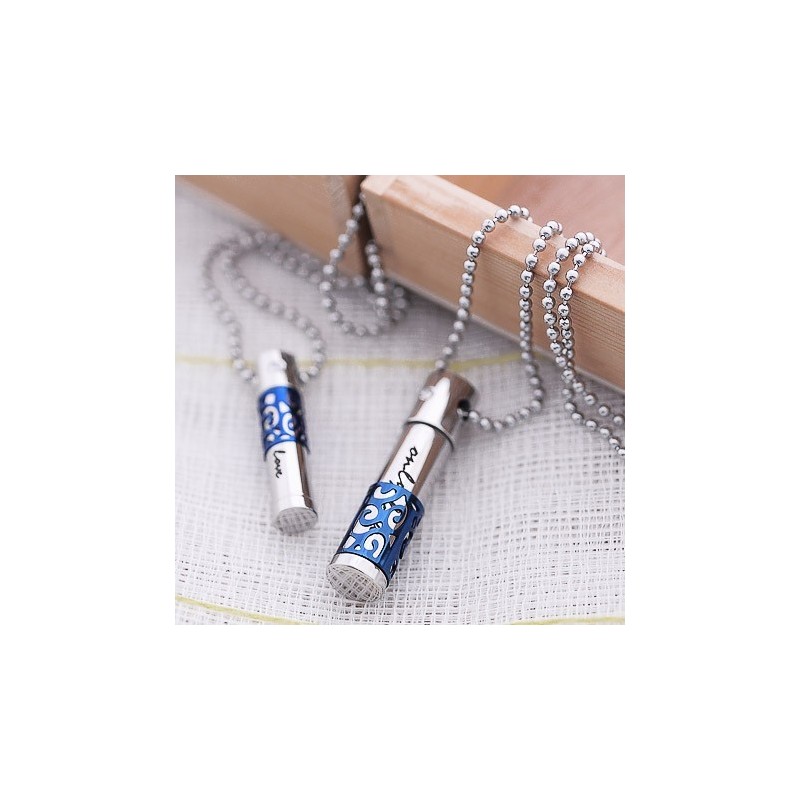 Mode Blauwe Sweetheart Lovers Titanium Ketting Hanger Mode Blauwe Sweetheart Lovers Titanium Ketting Hanger