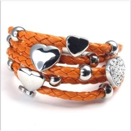 Prachtig Ontwerp, Mooie Kleuren, Betrouwbare Kwaliteit, Roestvrijstalen Leren Armband