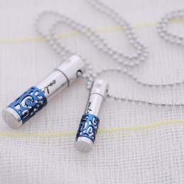 Mode Blauwe Sweetheart Lovers Titanium Ketting Hanger
