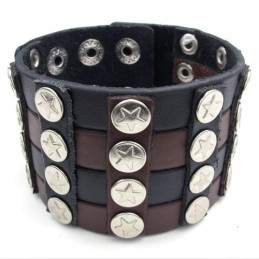 Fijn Bewerkte, Delicate Kleuren, Betrouwbare Kwaliteit Titanium Leren Armband
