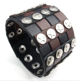 Fijn Bewerkte, Delicate Kleuren, Betrouwbare Kwaliteit Titanium Leren Armband