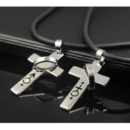 Mannelijke En Vrouwelijke Symbolen Geliefde Geliefden Ketting Hanger