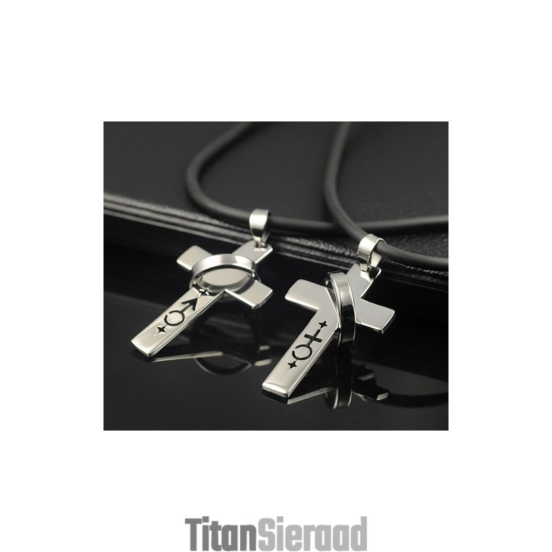 Mannelijke En Vrouwelijke Symbolen Geliefde Geliefden Ketting Hanger