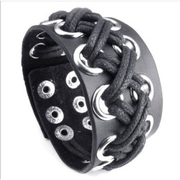 Vakkundige Vervaardiging Delicate Kleuren Betrouwbare Kwaliteit Titanium Leren Armband
