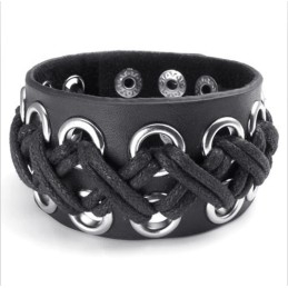 Vakkundige Vervaardiging Delicate Kleuren Betrouwbare Kwaliteit Titanium Leren Armband