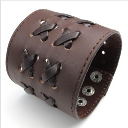 Fijn Bewerkte, Delicate Kleuren, Betrouwbare Kwaliteit Titanium Leren Armband