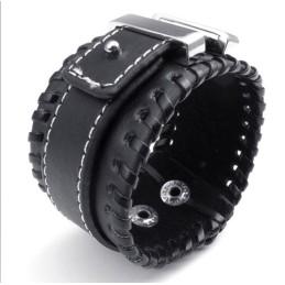 Deft Design Delicate Kleuren Uitstekende Kwaliteit Titanium Leren Bangle