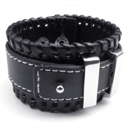 Deft Design Delicate Kleuren Uitstekende Kwaliteit Titanium Leren Bangle