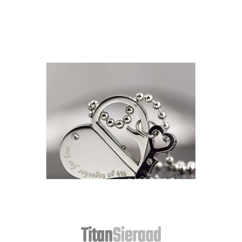 We Gaan Samen Voor De Liefde - Modieuze Titanium Kettinghanger