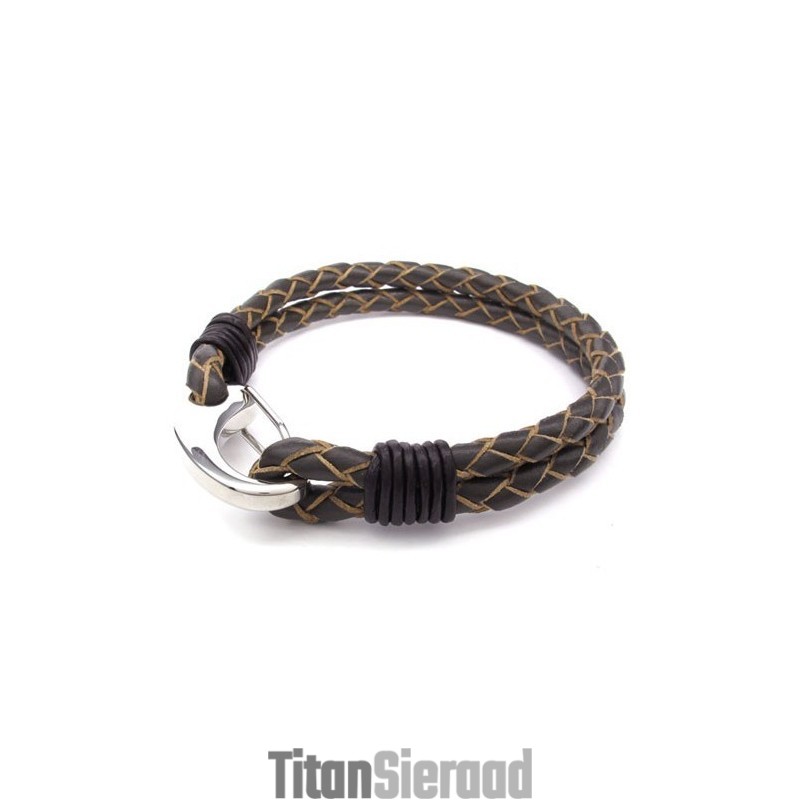 Deft Design Delicate Kleuren Uitstekende Kwaliteit Titanium Leren Bangle Deft Design Delicate Kleuren Uitstekende Kwaliteit Titanium Leren Bangle