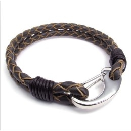 Deft Design Delicate Kleuren Uitstekende Kwaliteit Titanium Leren Bangle