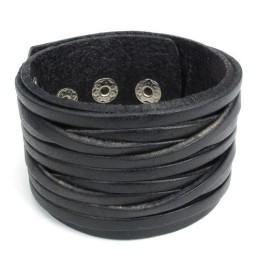 Vakkundige Vervaardiging Delicate Kleuren Betrouwbare Kwaliteit Titanium Leren Armband