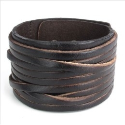 Vakkundige Vervaardiging Delicate Kleuren Betrouwbare Kwaliteit Titanium Leren Armband