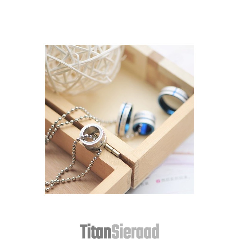 Love Only You Sweetheart Rings Cirkel Titanium Ketting Hanger Love Only You Sweetheart Rings Cirkel Titanium Ketting Hanger