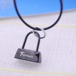 Mode Zwart Slot Met Bijbelvers En Kruis Titanium Kettinghanger