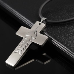 Mode Visgraat Titanium Kruis Ketting Hanger