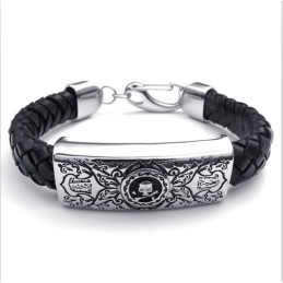Aantrekkelijk Ontwerp, Delicate Kleuren, Uitstekende Kwaliteit Titanium Leren Armband