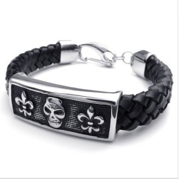 Aantrekkelijk Ontwerp, Delicate Kleuren, Uitstekende Kwaliteit, Titanium Leren Armband