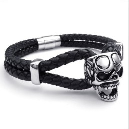 Aantrekkelijk Ontwerp, Delicate Kleuren, Uitstekende Kwaliteit Titanium Leren Armband