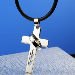 Jongens Vlam Titanium Kruis Ketting Hanger
