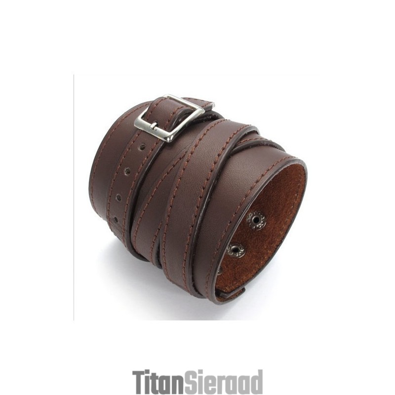 Fijn Bewerkte, Delicate Kleuren, Betrouwbare Kwaliteit Titanium Leren Armband
