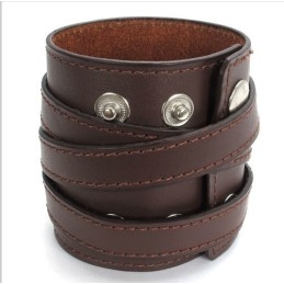 Fijn Bewerkte, Delicate Kleuren, Betrouwbare Kwaliteit Titanium Leren Armband
