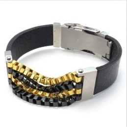 Aantrekkelijk Ontwerp, Prachtige Kleuren, Uitstekende Kwaliteit Titanium Leren Armband