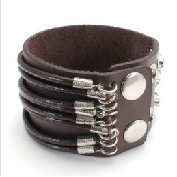 Vakkundige Vervaardiging Delicate Kleuren Betrouwbare Kwaliteit Titanium Leren Armband