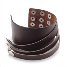 Vakkundige Vervaardiging Delicate Kleuren Betrouwbare Kwaliteit Titanium Leren Armband