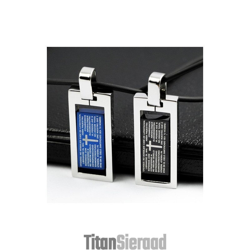 Titanium Kettinghanger Met Hartjes Van Jesu Cross Titanium Kettinghanger Met Hartjes Van Jesu Cross