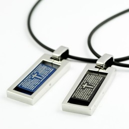 Titanium Kettinghanger Met Hartjes Van Jesu Cross