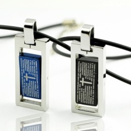 Titanium Kettinghanger Met Hartjes Van Jesu Cross
