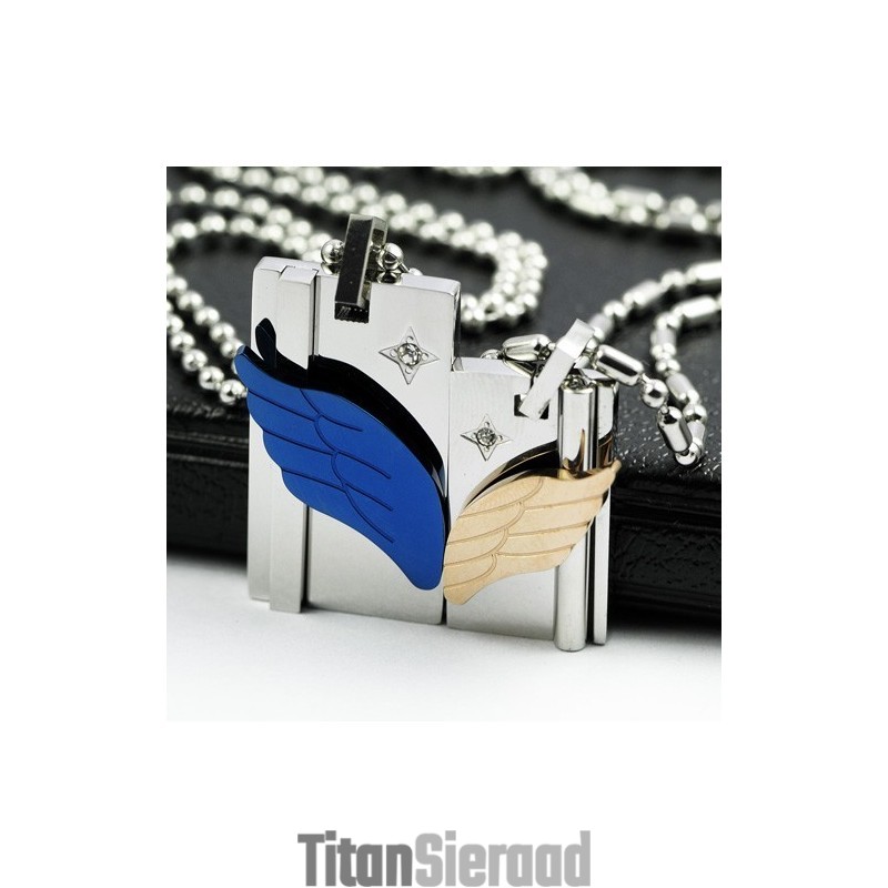 Op Vleugels Van Engelen, Geliefde, Titanium Kettinghanger