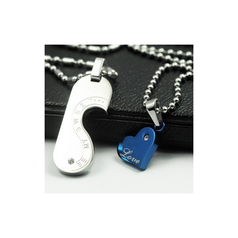 Be My Sweet Love Sweetheart Lovers Titanium Ketting Hanger Be My Sweet Love Sweetheart Lovers Titanium Ketting Hanger
